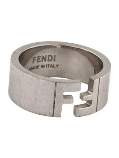 Pre-owned Fendi Ff Band Ring In Multi