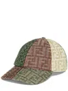 Fendi Multicolour Ff Cotton And Linen Baseball Cap In Multi