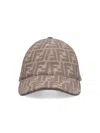 Fendi Beige Ff Canvas Baseball Cap In Beige