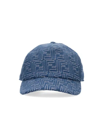 Fendi Ff Baseball Cap In Blue