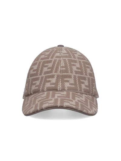 Fendi 'ff' Baseball Cap In Brown