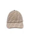 Fendi Beige Ff Canvas Baseball Cap In Nude