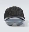 Fendi Men's Eyecap Shield Sunglasses With Baseball Cap In Black