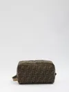 Fendi Beauty Case Small Ff Jacquard Beauty Case In Jacquard Ff Brown In Black