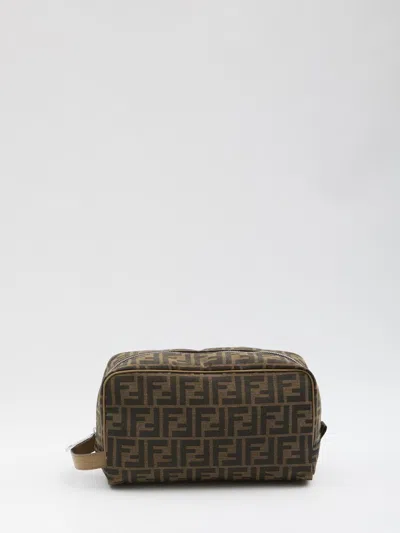 Fendi Ff Beauty Case In Brown
