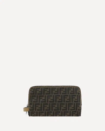 Fendi Ff Beauty Case In Brown