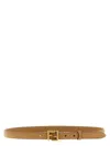 Fendi Cappuccino Coloured Leather Ff Belt Women In Brown