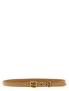 Fendi Cappuccino Coloured Leather Ff Belt Women In Brown
