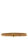 Fendi Cappuccino Coloured Leather Ff Belt Women In Brown