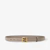 Fendi Ff Leather Belt In Beige