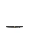 Fendi 'diamonds Slim Gold-tone Hardware Belt' In Black