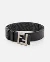 Fendi Ff Squared Reversible Belt In Black