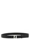 Fendi Men Black Ff Logo Buckle Belt In Black
