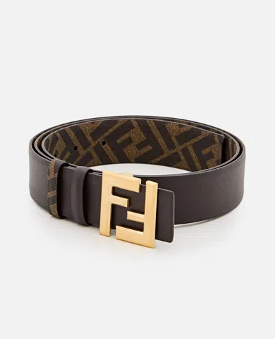 Fendi Ff Belt In Brown