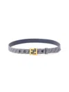 Fendi Jacquard Ff Fabric Belt In Gray
