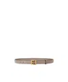 Fendi Ff Leather Belt In Nude