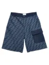 Fendi Ff-print Chambray Shorts