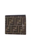 Fendi Bi-fold Wallet Jacquard Accessories In Brown