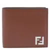 Fendi Portafoglio In Pelle Caramello Uomo