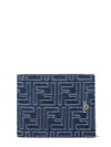 Fendi Ff Bi-fold Wallet In Blue