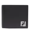 Fendi Ff Leather And Canvas Brown Bi-fold Wallet Men In Brown