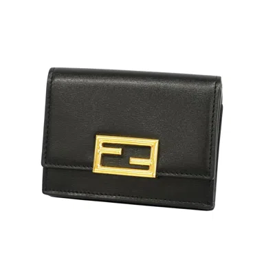 Fendi Ff Black Leather Wallet  ()