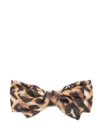 Fendi Ff Bow Hair Clip In Brown