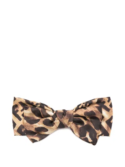Fendi Ff Bow Hair Clip In Brown