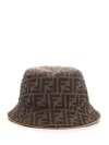 Fendi Brown Ff Jacquard Hat In Brown