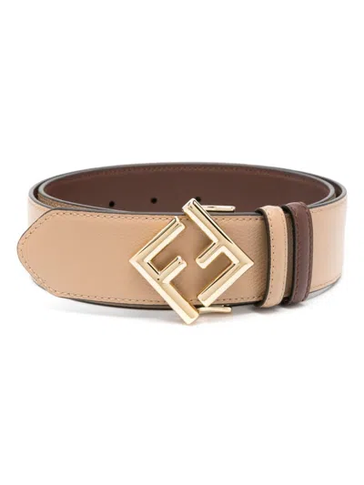 Fendi Ff-buckle Belt In Brown