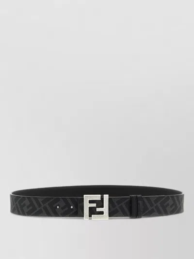 Fendi Ff Buckle Belt Reversible Design Adjustable In Blue