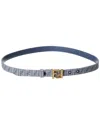 Fendi Monogram Pattern Belt With Gold-tone Hardware In Blue