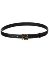 Fendi Ff Logo Leather Belt In Black