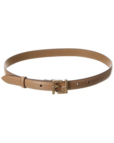 Fendi Ff Buckle Leather Belt In Brown