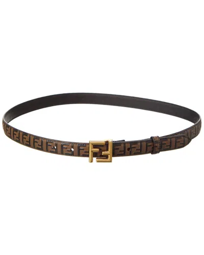 Fendi Ff Buckle Leather Belt In Brown