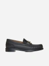FENDI FF BUCKLE LEATHER LOAFERS