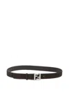 Fendi Square Belt With Adjustable Buckle And Logo In Brown