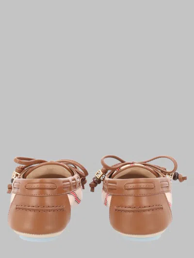 Fendi Ff Canvas And Leather Loafer In Beige
