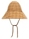 Fendi Canvas Hat With Textured Pattern And Wide Brim