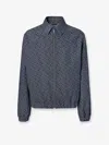Fendi Men Ff Canvas Jacket In Blue