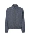Fendi Men Ff Canvas Jacket In Blue
