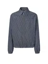 Fendi Men Ff Canvas Jacket In Gray