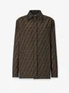 Fendi Ff Silk Jacquard Oversized Shirt In Multi