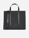 Fendi Ff Canvas Tote Bag In Black,grey
