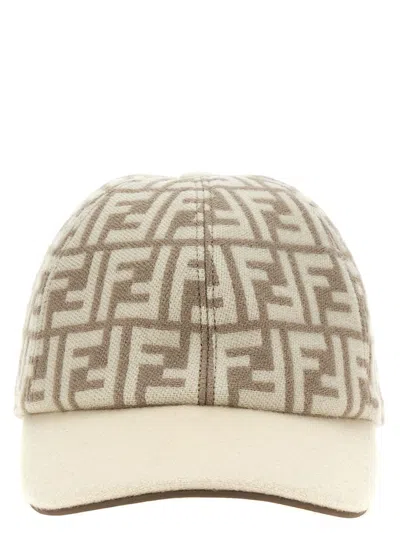 Fendi 'ff' Cap In Beige