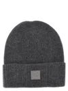 Fendi Beanie Hat With Logo In Black