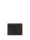 Fendi Brown Polyester Wallet In Black