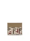 Fendi Ff Card Holder In Green