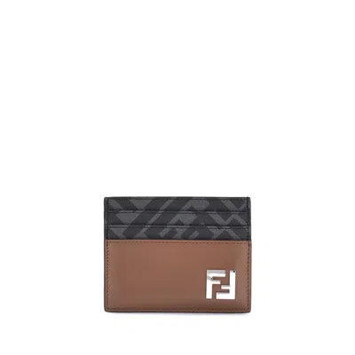 Fendi Ff Card Holder In Black
