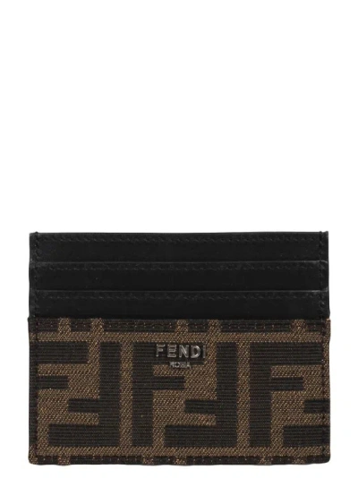 Fendi Ff Card Holder In Black